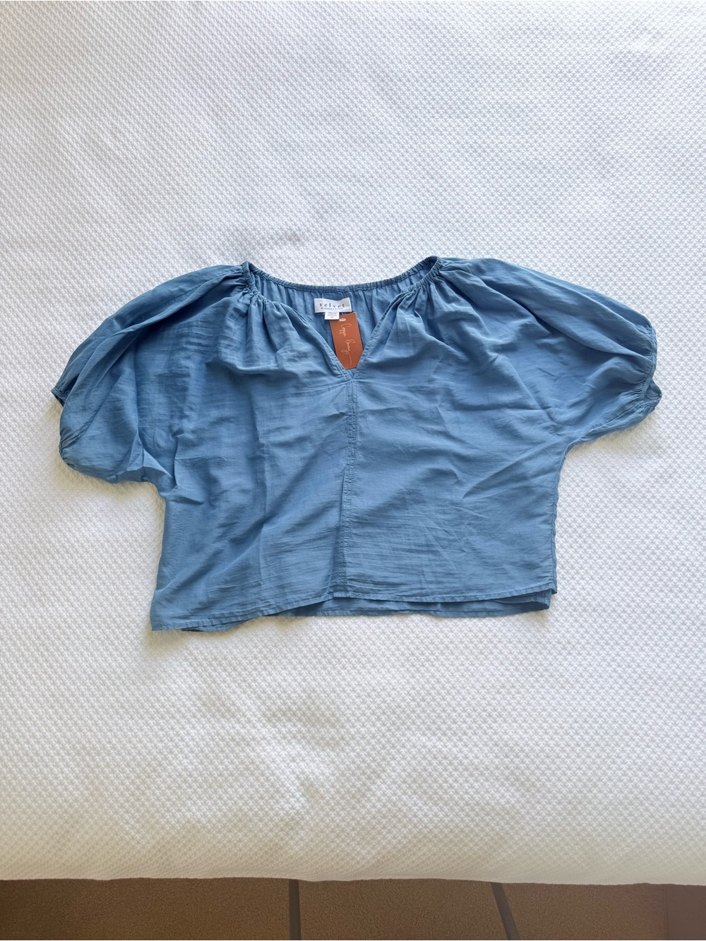 NWT Velvet Kristen Cotton Voile Top, Blue | Size XS - Picture 3 of 7